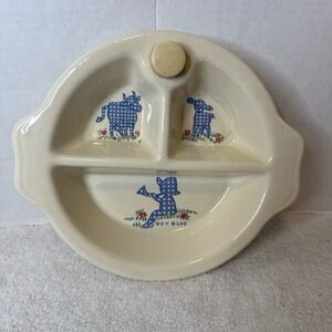 Vintage‎ 1950's Excello Ceramic  Boy Blue Baby Food Dish Warmer/Collectible